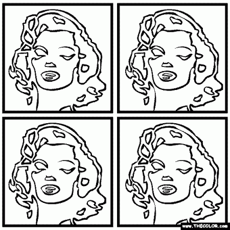 Andy Worhol's - Marilyn Monroe Coloring Page | Coloring books, Andy warhol,  Warhol