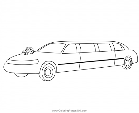 Wedding Limo Car Coloring Page for Kids - Free Cars Printable Coloring Pages  Online for Kids - ColoringPages101.com | Coloring Pages for Kids