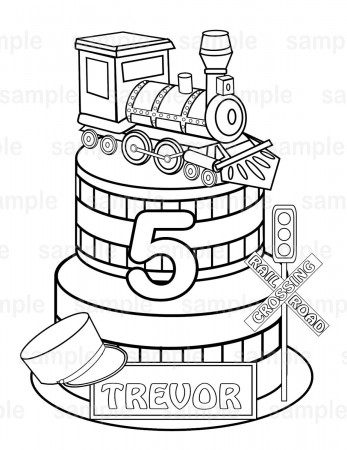 Personalized Train Coloring Page Birthday Party Favor - Etsy