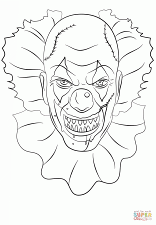 Scary Clown coloring page | Free Printable Coloring Pages | Scary clown  drawing, Clown coloring pages, Horror coloring pages