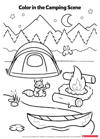 Campfire Coloring Activity | Worksheets & Printables | Scholastic | Parents