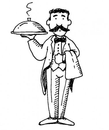 Waiter 1 Coloring Page - Free Printable Coloring Pages for Kids