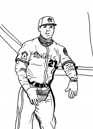 Drawing Mike Trout every day until the lockout is over. Day 68. : r/baseball
