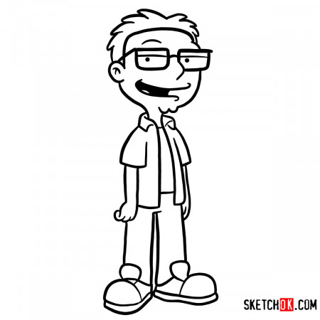 How to draw Steve Smith | American Dad - Sketchok easy drawing guides