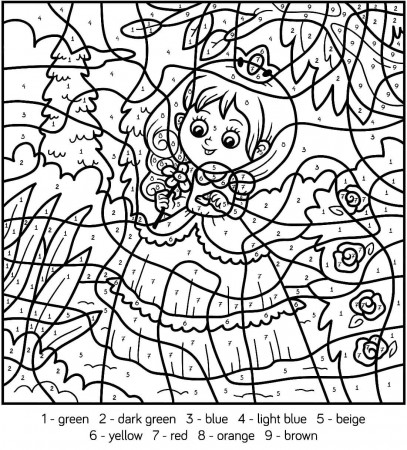 Princess Color by Number Coloring Pages - Free Printable Coloring Pages for  Kids