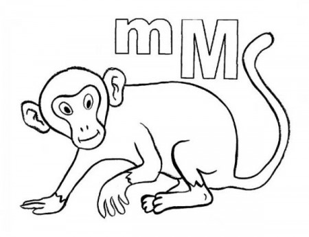 m coloring sheet cute monkey letter m coloring pages free amp ...