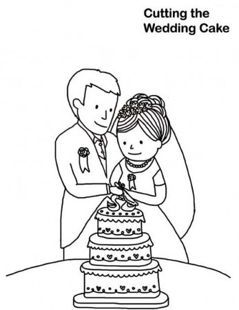 Cutting Wedding Cake Coloring Pages #4036 Wedding Cake Coloring Pages ~  Coloringtone Book