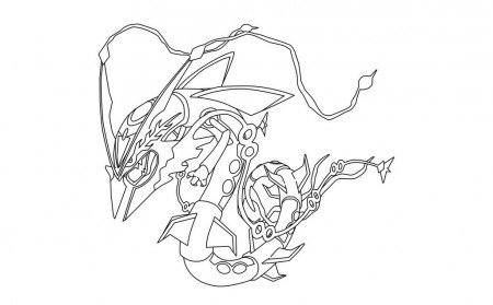 Mega Rayquaza Coloring Pages Pokemon Legendary for Kids to Print ...