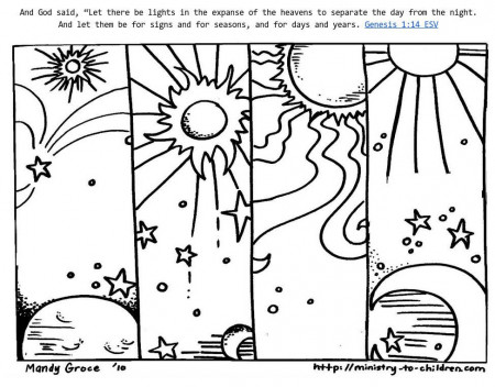 Genesis 1:14 Coloring Sheets - God Made Day & Night | Creation ...