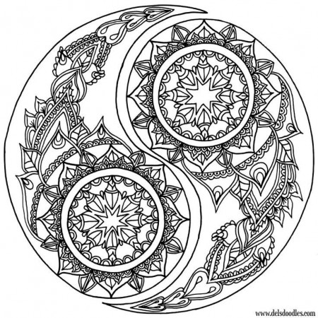 Yin and Yang Coloring Pages for Adults | Mandala coloring pages ...
