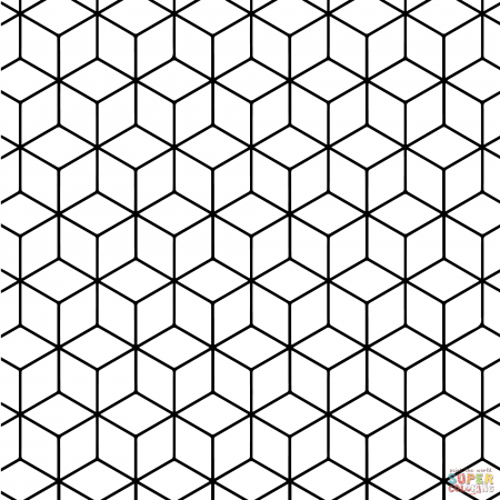 Geometric tessellation coloring page