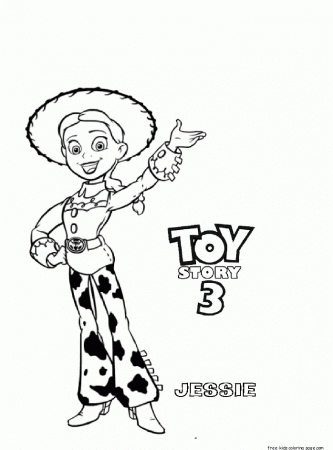 Printable jessie toy story 3 doll coloring pages for kids - Free 