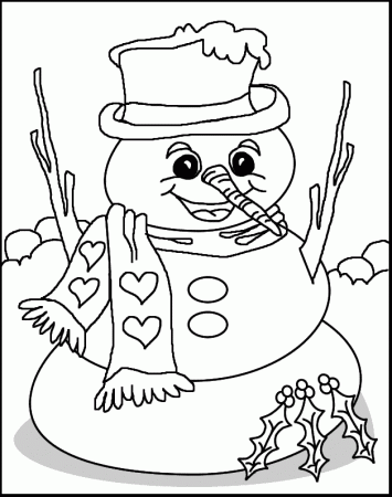 Christmas snowman Coloring Pages - Coloringpages1001.