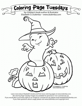 dulemba: Coloring Page Tuesday - Pumpkiny Ghost!