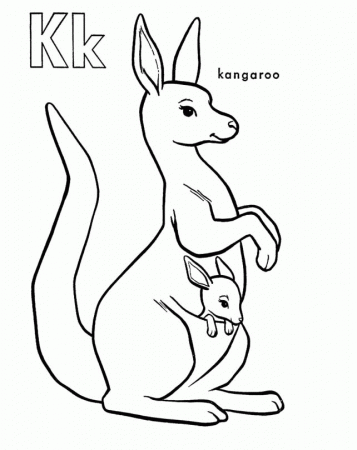 K Is For Kangaroo Coloring For Kids - Activity Coloring Pages 