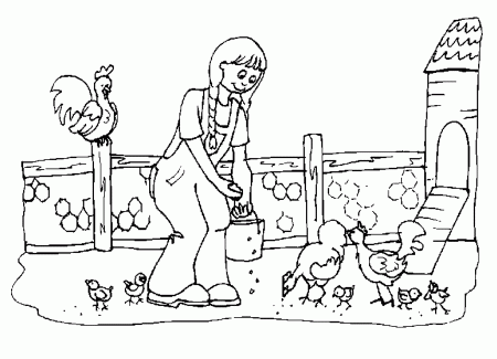 Free Feeding Chickens Coloring Sheet - Homeschool Helper