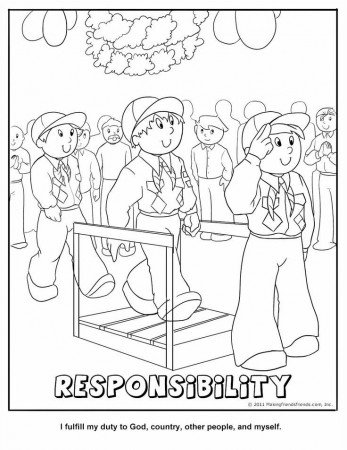 Cub Scout Responsibility Coloring Page | cub scouts- tiger