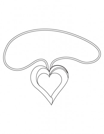 Heart shaped pendant coloring pages | Download Free Heart shaped 