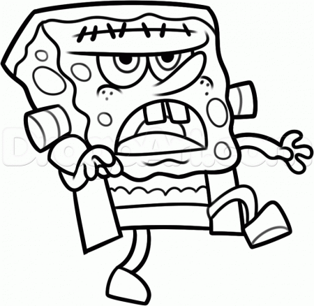 Draw Halloween SpongeBob, Step by Step, Drawing Sheets, Added by 