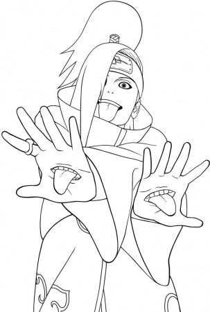 Akatsuki Members Deidara Coloring Pages - Naruto Coloring Pages 
