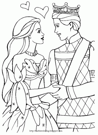 barbie and prince Colouring Pages