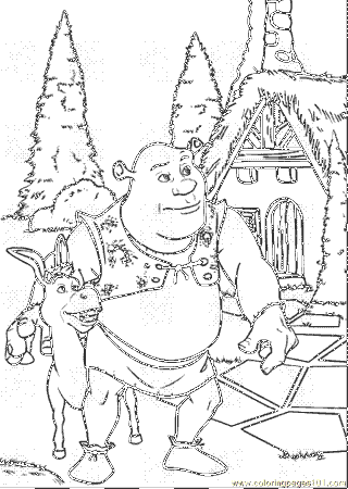 Coloring Pages Sherk And Donkey (Cartoons > Shrek) - free 