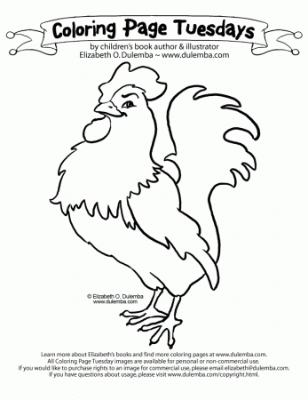 dulemba: Coloring Page Tuesday - Rooster