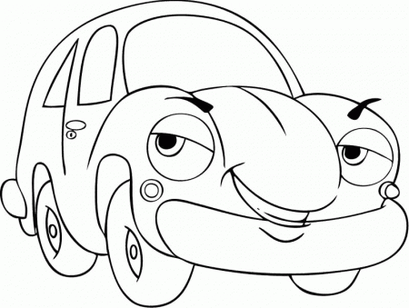 Cartoon Car Smile Coloring Pages - Cars Coloring Pages : Girls 