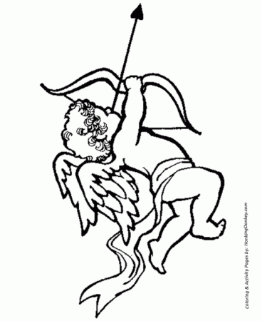 Valentine's Day Cupids Coloring Pages - Cupid takes aim Valentine 