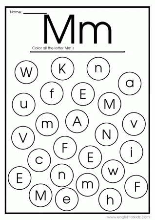 Letter M Worksheets, Flash Cards, Coloring Pages