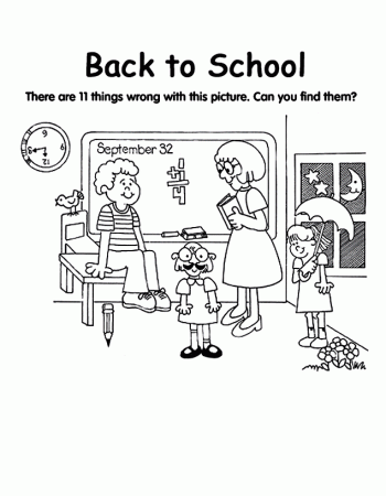 First Day Of School Coloring Pages For