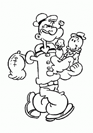 Popeye Coloring Pages and Book | UniqueColoringPages