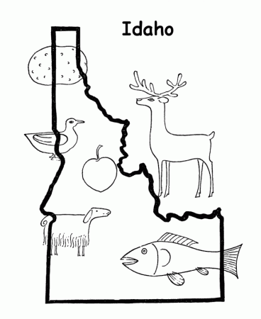 Idaho State outline Coloring Page (With images) | Coloring pages ...