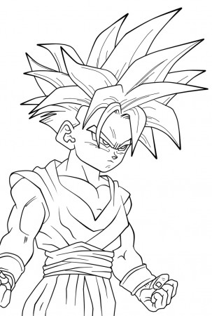 Son gohan Super Saiyajin - Dragon Ball Z Kids Coloring Pages