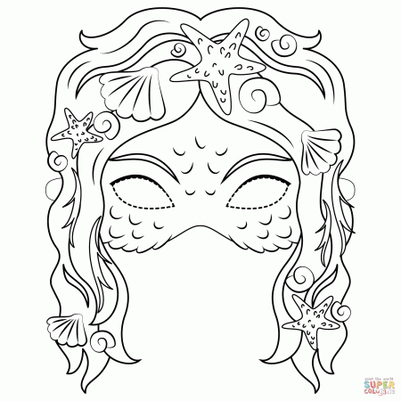 Mermaid Mask coloring page | Free Printable Coloring Pages in 2021 |  Mermaid coloring pages, Unicorn coloring pages, Coloring pages