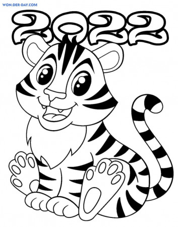 New Year 2022 Tiger coloring pages | 100 Free coloring pages