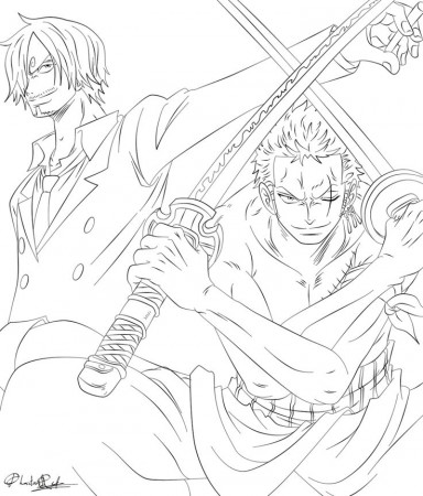 Zoro and Sanji Lineart | Manga coloring book, One piece tattoos, One piece  drawing