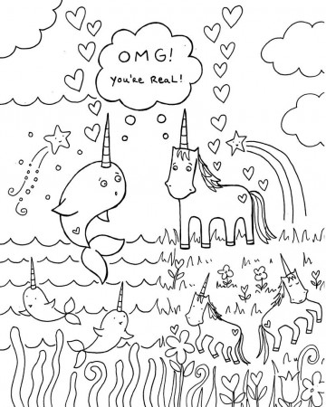 All sizes | Free download: Narwhal unicorn coloring book page | Flickr -  Photo Sharing! | Unicorn coloring pages, Mermaid coloring pages, Birthday coloring  pages