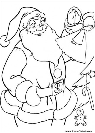 Drawings To Paint & Colour Christmas - Print Design 047