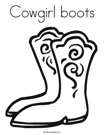 Cowgirl boots Coloring Page - Twisty Noodle