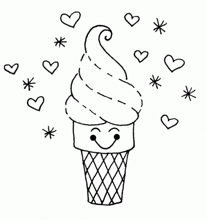 Cute Ice Cream Coloring Pages | Foods Coloring pages of ...