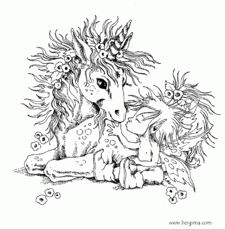 Amazing Baby Fairy and Unicorn Coloring Pages for Adults - Get Coloring  Pages