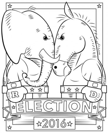 US Elections 2016 Coloring Page