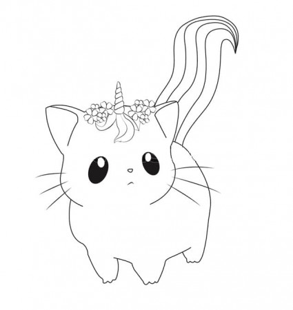 Unicorn Cat to Color Coloring Page - Free Printable Coloring Pages for Kids