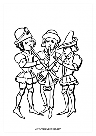 Free Coloring Sheets - Musical Instruments - MegaWorkbook