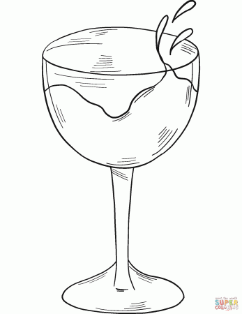 Glass of Wine coloring page | Free Printable Coloring Pages