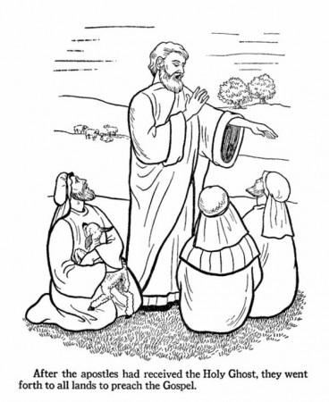 The Apostles Received the Holy Ghost and Jesus Resurrection Coloring Page -  NetArt