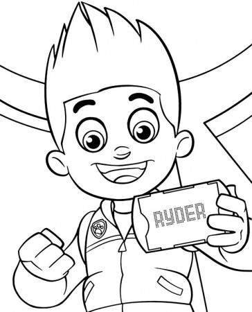 Ryder's portrait to color free printable coloring sheet
