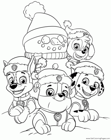 PAW Patrol Christmas Coloring Pages - Get Coloring Pages