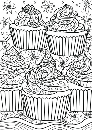 relaxing cake colouring pages - Clip Art Library